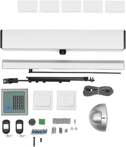 Automatic Door Opener, Swing Door Opener Set with Remote Controller, Sliding Guide Door Closer for Garage Indoor Outdoor, Manual/Automatic Mode