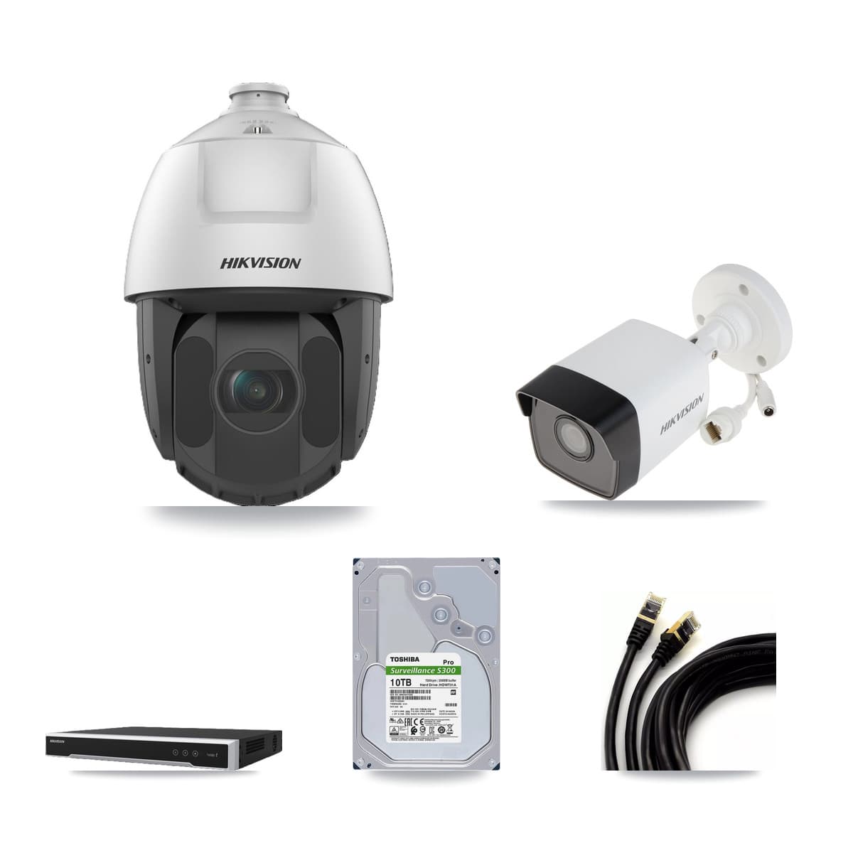 Hikvision 16-Channel 2MP – 5MP CCTV Kit — 1 5MP Bullet + 14 2MP PTZ Cameras + 10TB Recording - Image 1