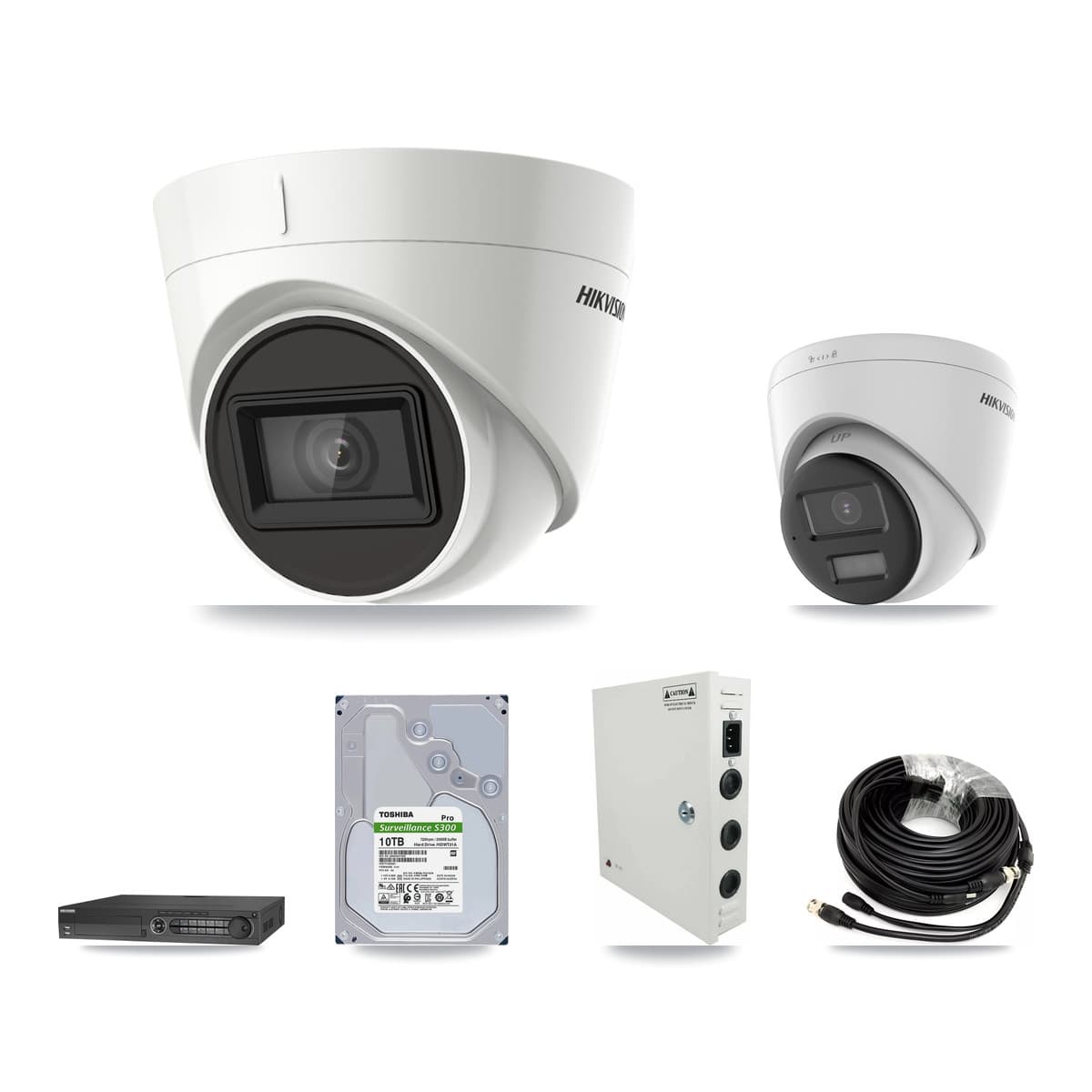 Hikvision 32-Channel 4K CCTV Kit — 3 DS-2CE78U0T + 8 DS-2CE78U1T Turret Cameras + 3× 10TB Recording