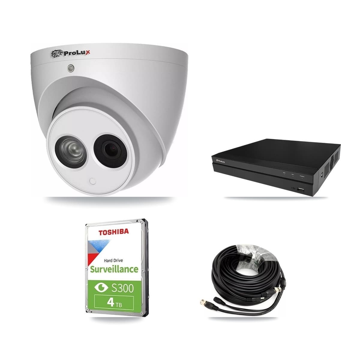 Prolux 8-Channel 4MP CCTV Kit — 6 Turret Cameras + 4TB Recording (PXD-5208AN Recorder) - Image 1