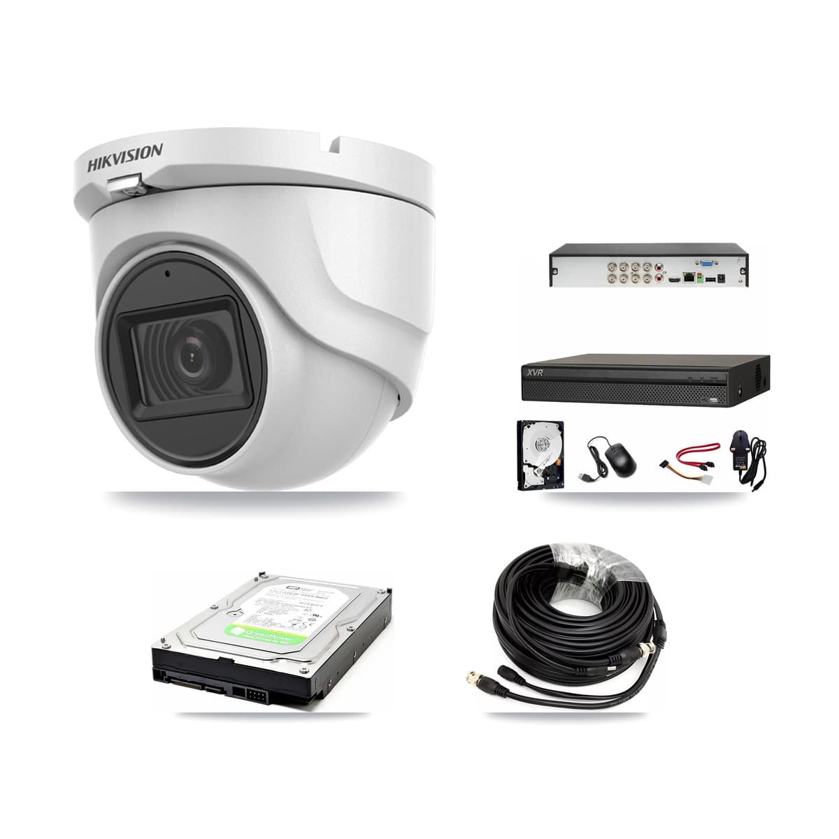 Hikvision & Dahua 8-Channel 5MP CCTV Kit — 1 DS-2CE76H0T Turret Camera + 1TB Recording (XVR-3108AD Recorder) - Image 1