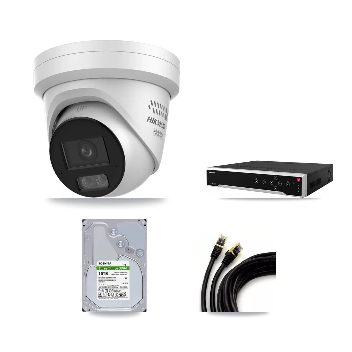 Hikvision 32-Channel 4MP CCTV Kit — 8 DS-2CD2347G3 Turret Cameras + 10TB Recording - Image 1