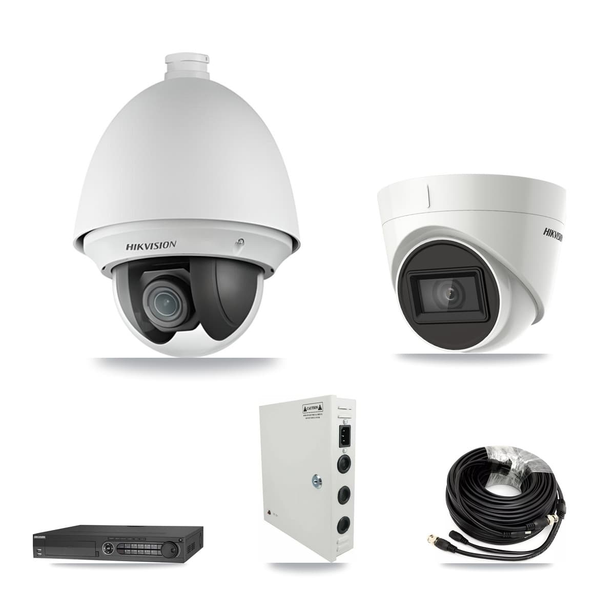 Hikvision 32-Channel 2MP – 4K CCTV Kit — 20 DS-2AE4225T 2MP PTZ + 1 DS-2CE78U1T 4K Turret Cameras + 2× 8TB Recording - Image 1