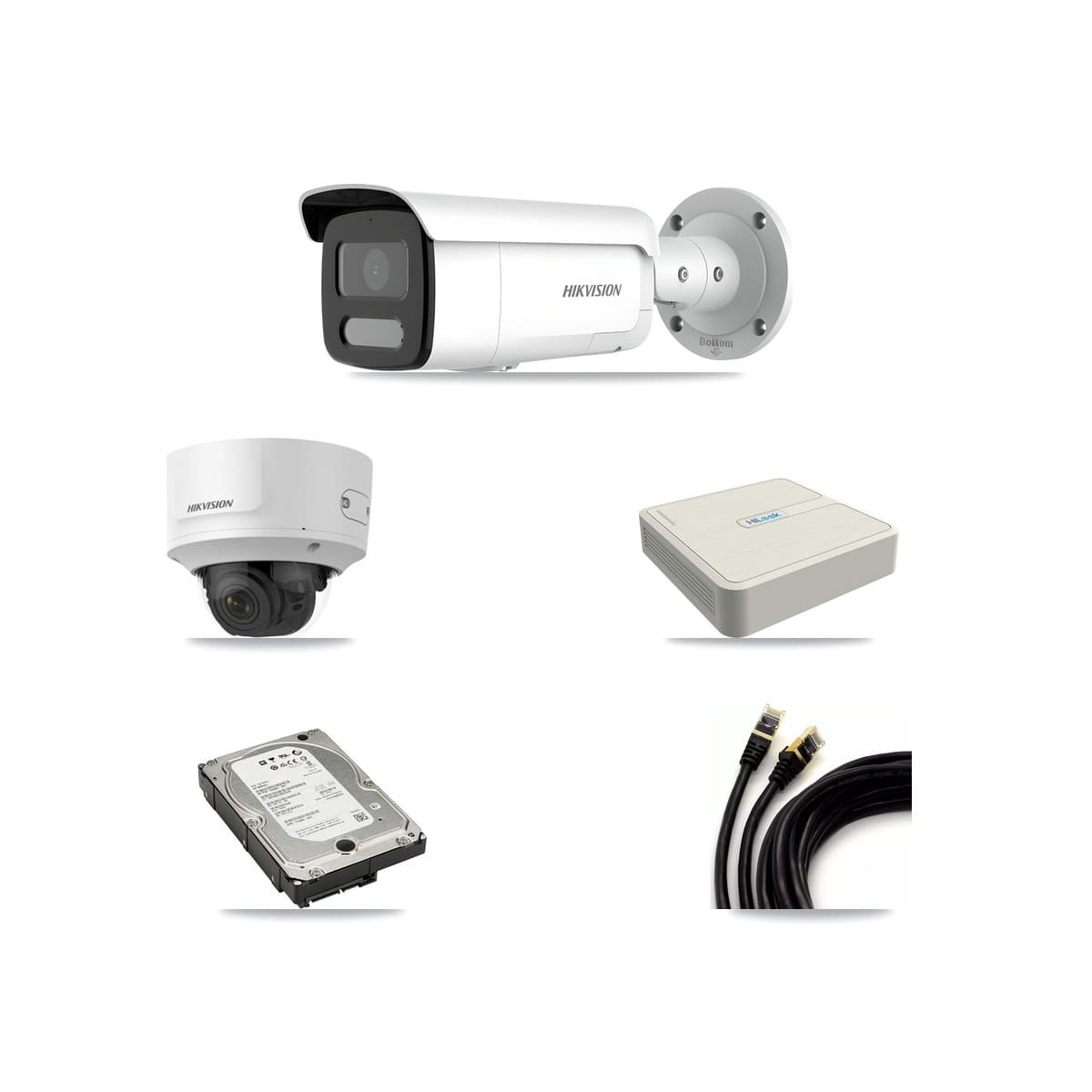 Hikvision & HiLook 8-Channel 2MP – 4MP CCTV Kit — 1 2MP Dome + 3 4MP Bullet Cameras + 5TB Recording (NVR-108H-D Recorder) - Image 1
