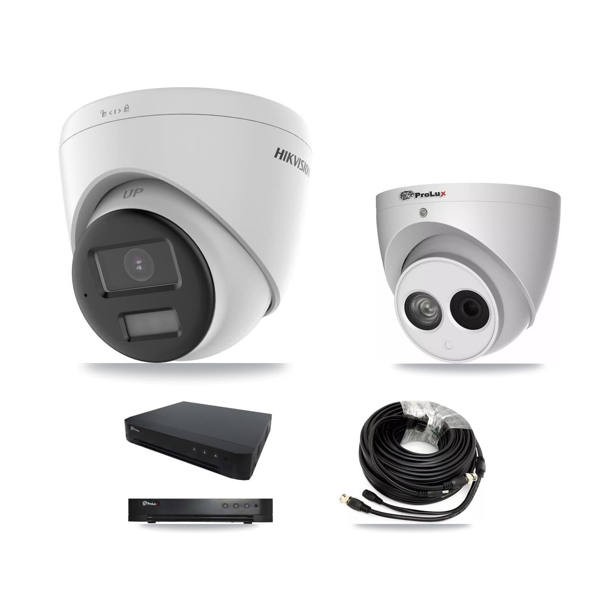 Hikvision & Prolux 16-Channel 4MP – 5MP CCTV Kit — 5 DS-2CE78K0T 5MP + 1 PXC-612C4W-A 4MP Turret Cameras + 8TB Recording (PXD-8216 Recorder) - Image 1