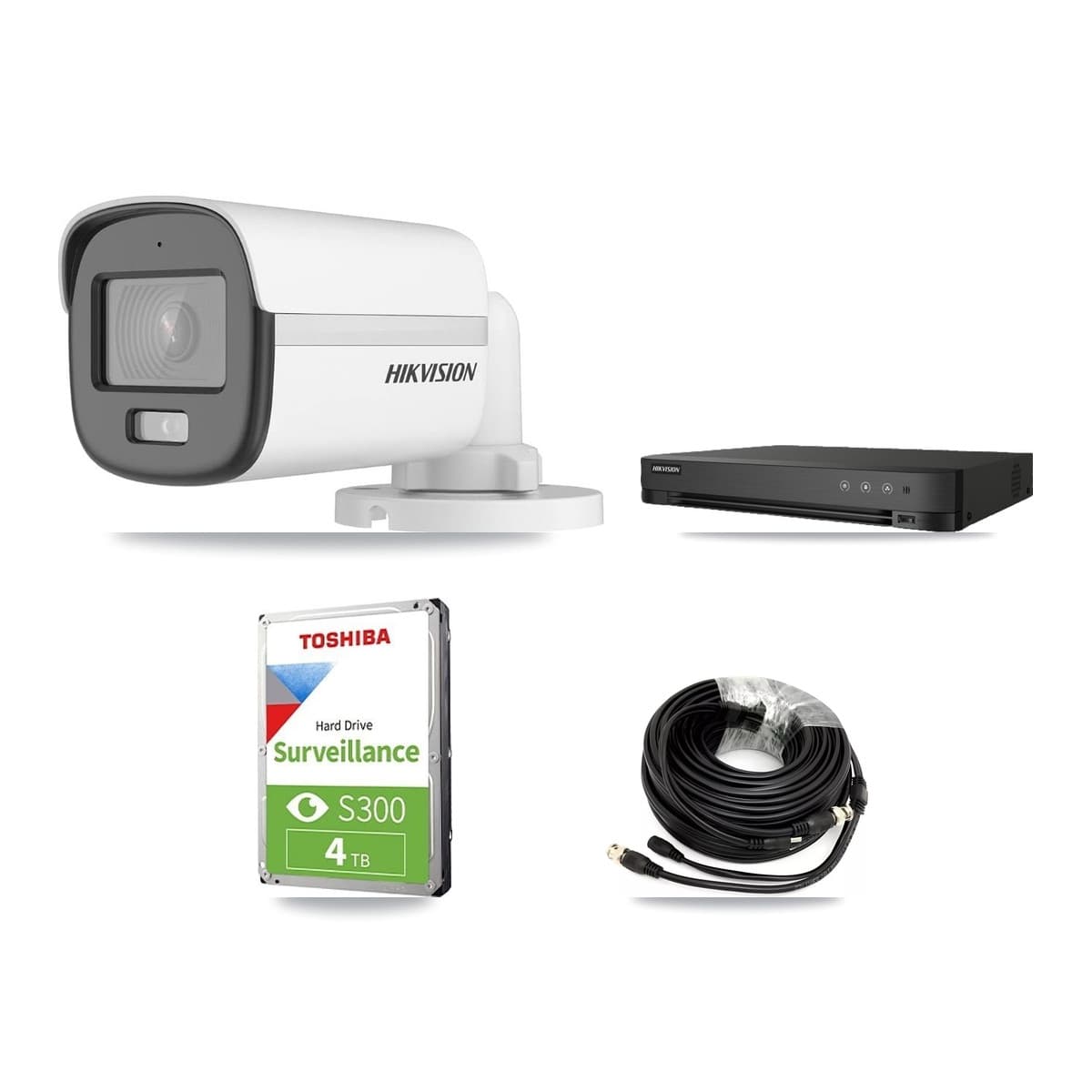 Hikvision 8-Channel 5MP CCTV Kit — 3 DS-2CE12KF0T-LFS Bullet Cameras + 4TB Recording (IDS-7208HUHI-M1/E Recorder) - Image 1