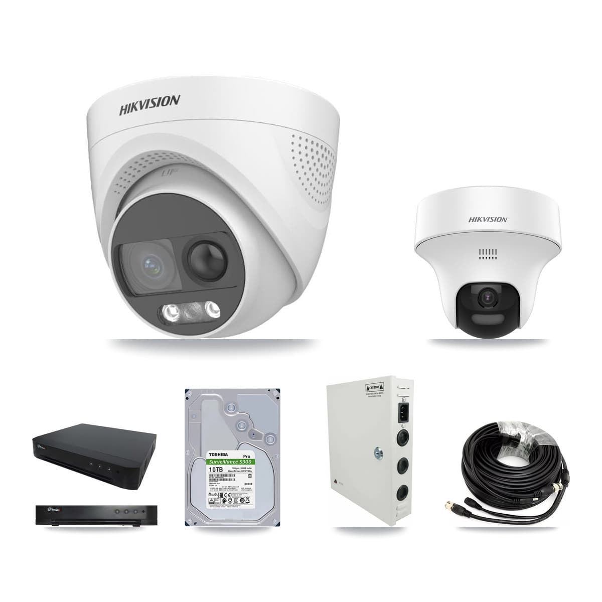 Hikvision & Prolux 16-Channel 5MP CCTV Kit — 3 DS-2CE70K0T + 7 DS-2CE72KF3T Turret Cameras + 10TB Recording - Image 1