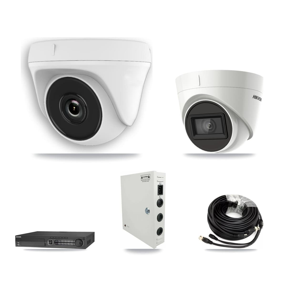 Hikvision 32-Channel 2MP – 4K CCTV Kit — 1 DS-2CE78U1T 4K Turret + 20 White HDT-2MP-N20W 2MP Dome Cameras + 2× 8TB Recording