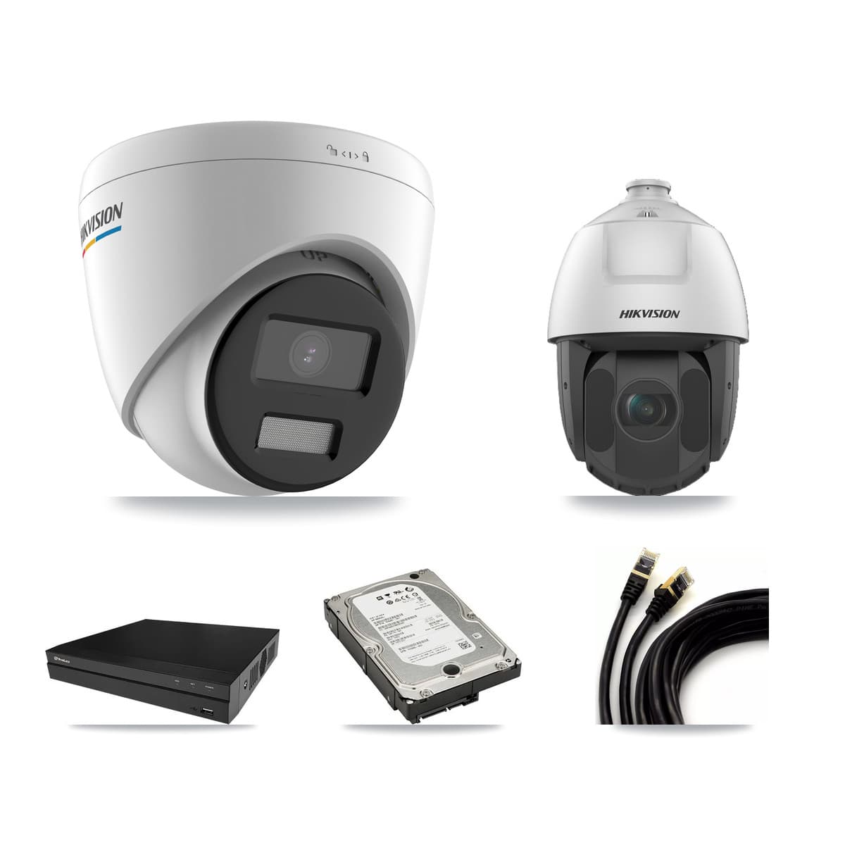 Hikvision & Prolux 8-Channel 2MP CCTV Kit — 7 Turret + 1 PTZ Cameras + 5TB Recording - Image 1