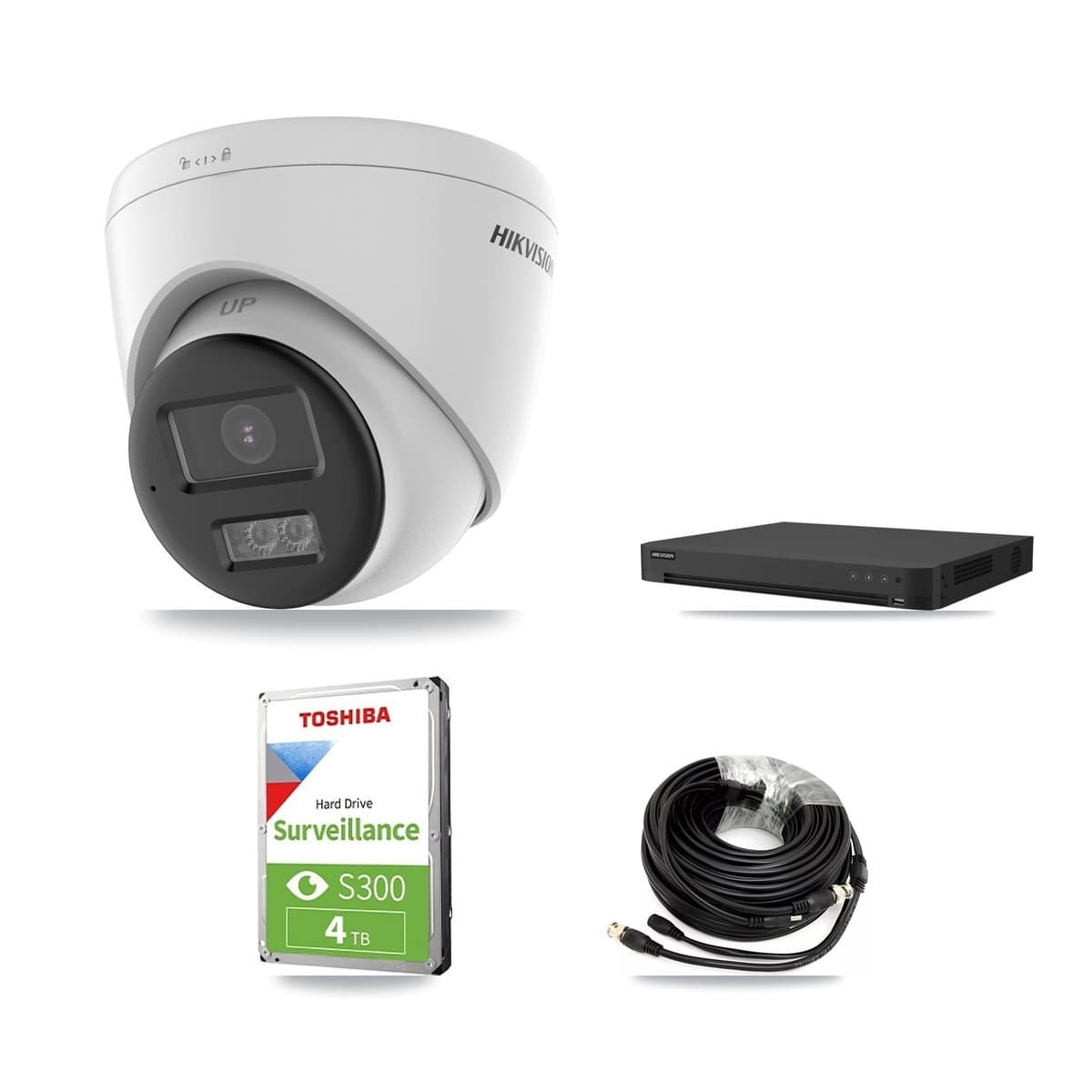 Hikvision 32-Channel 5MP CCTV Kit — 3 DS-2CE78K0T-LTS Turret Cameras + 4TB Recording (IDS-7232HQHI-M2/XT Recorder) - Image 1