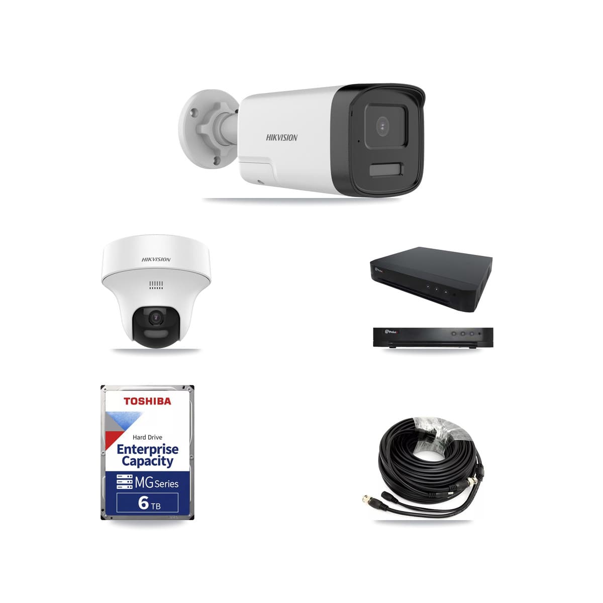 Hikvision & Prolux 16-Channel 5MP CCTV Kit — 4 DS-2CE17K0T Bullet + 1 DS-2CE70K0T Turret Cameras + 6TB Recording - Image 1