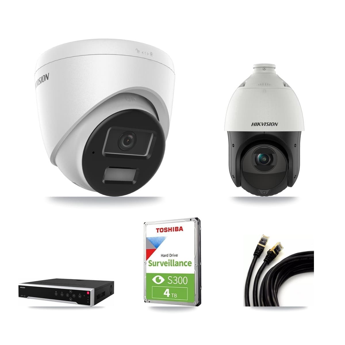 Hikvision 32-Channel 4MP CCTV Kit — 1 Turret + 1 PTZ Cameras + 4TB Recording - Image 1