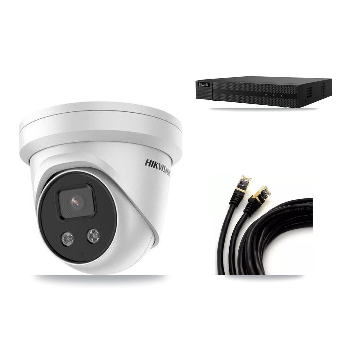 Hikvision & HiLook 8-Channel 5MP CCTV Kit — 8 Turret Cameras + 3TB Recording (NVR-108MH-D Recorder)
