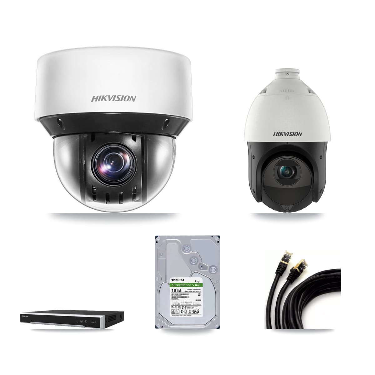 Hikvision 16-Channel 4MP CCTV Kit — 1 DS-2DE4425IW + 7 DS-2DE4A425IW PTZ Cameras + 10TB Recording - Image 1