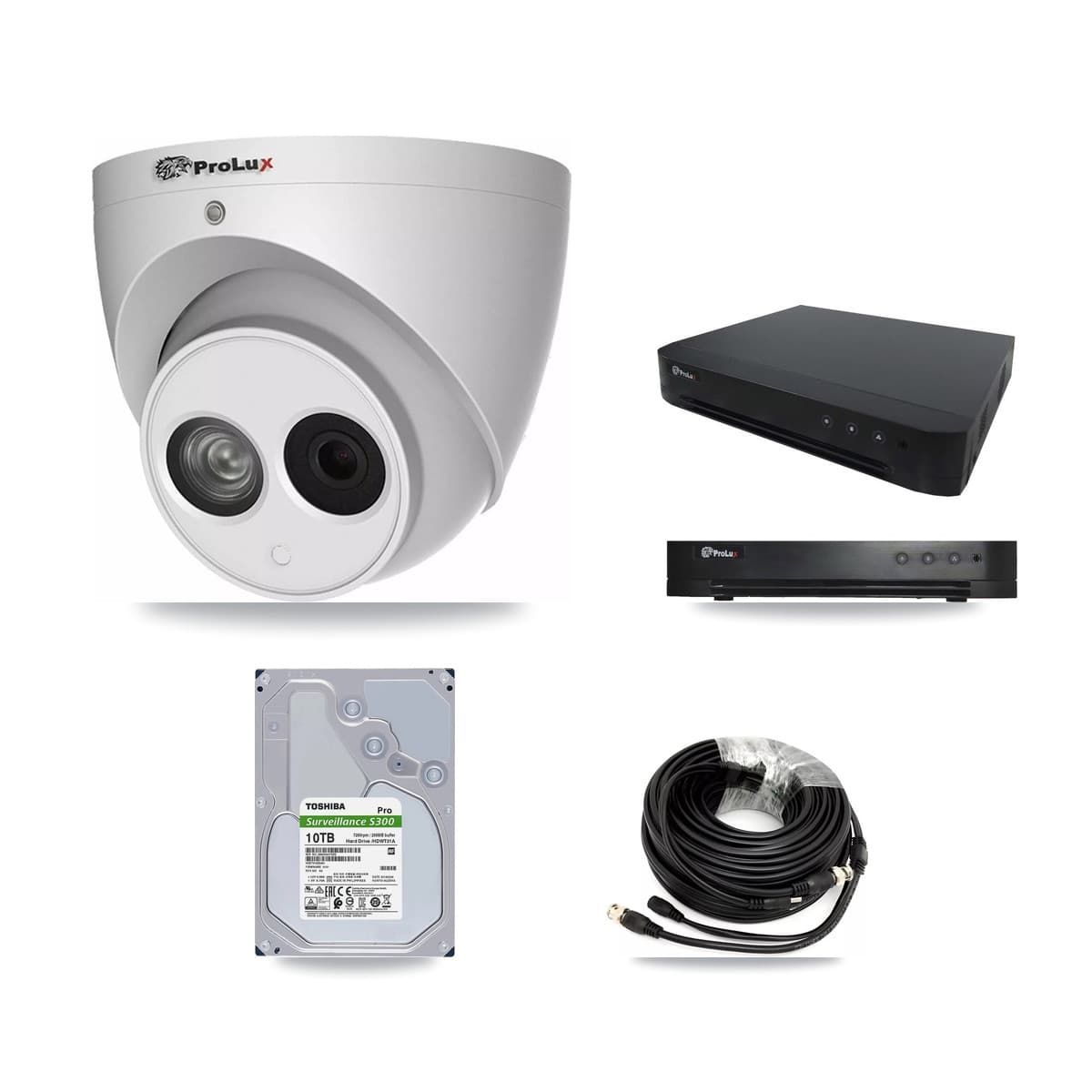 Prolux 16-Channel 4MP CCTV Kit — 8 Turret Cameras + 10TB Recording (PXD-8216 Recorder) - Image 1