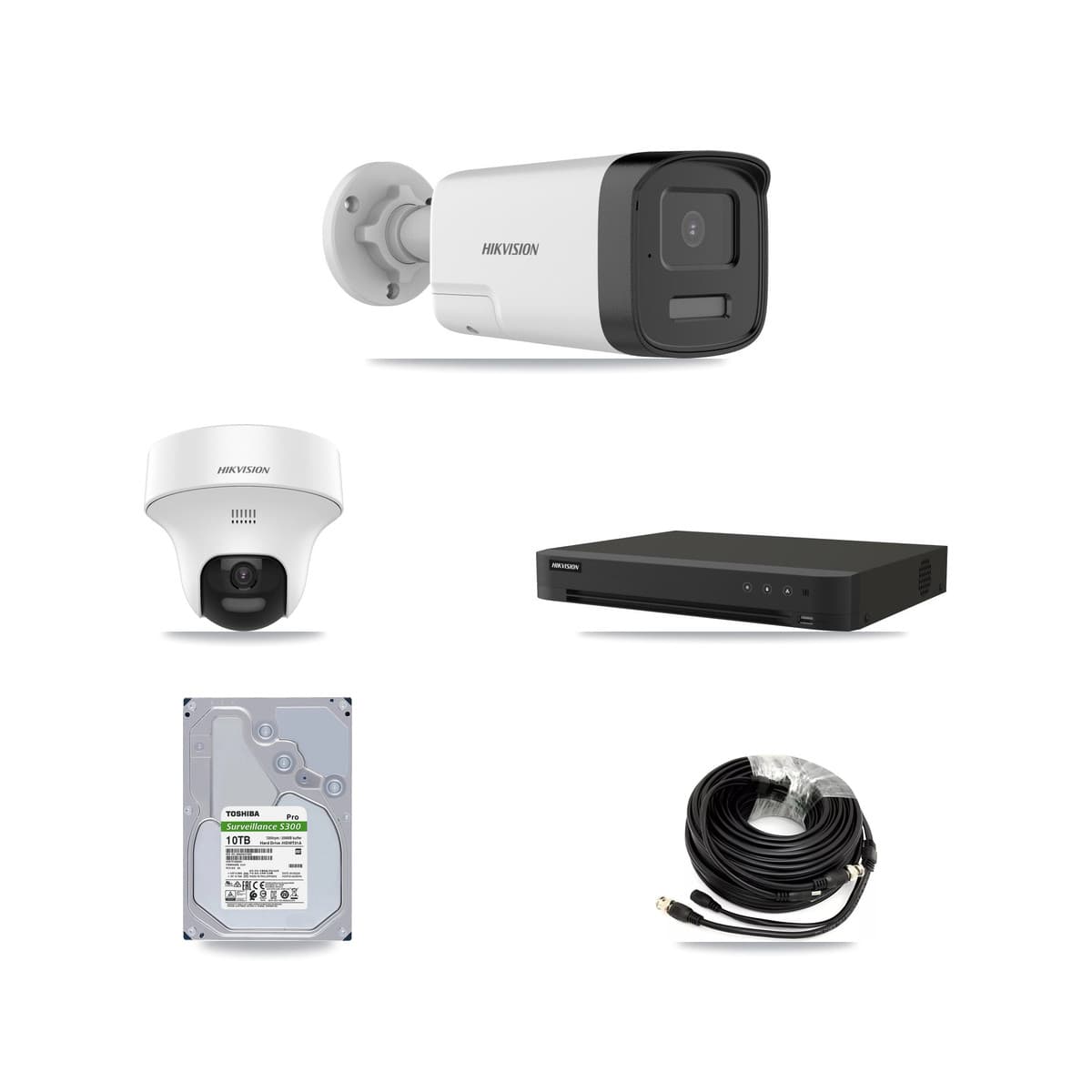 Hikvision 16-Channel 5MP CCTV Kit — 4 DS-2CE17K0T Bullet + 4 DS-2CE70K0T Turret Cameras + 10TB Recording (IDS-7216HQHI Recorder) - Image 1