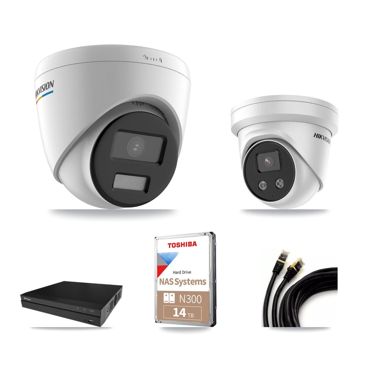Hikvision & Prolux 16-Channel 2MP – 5MP CCTV Kit — 11 2MP + 5 5MP Turret Cameras + 14TB Recording