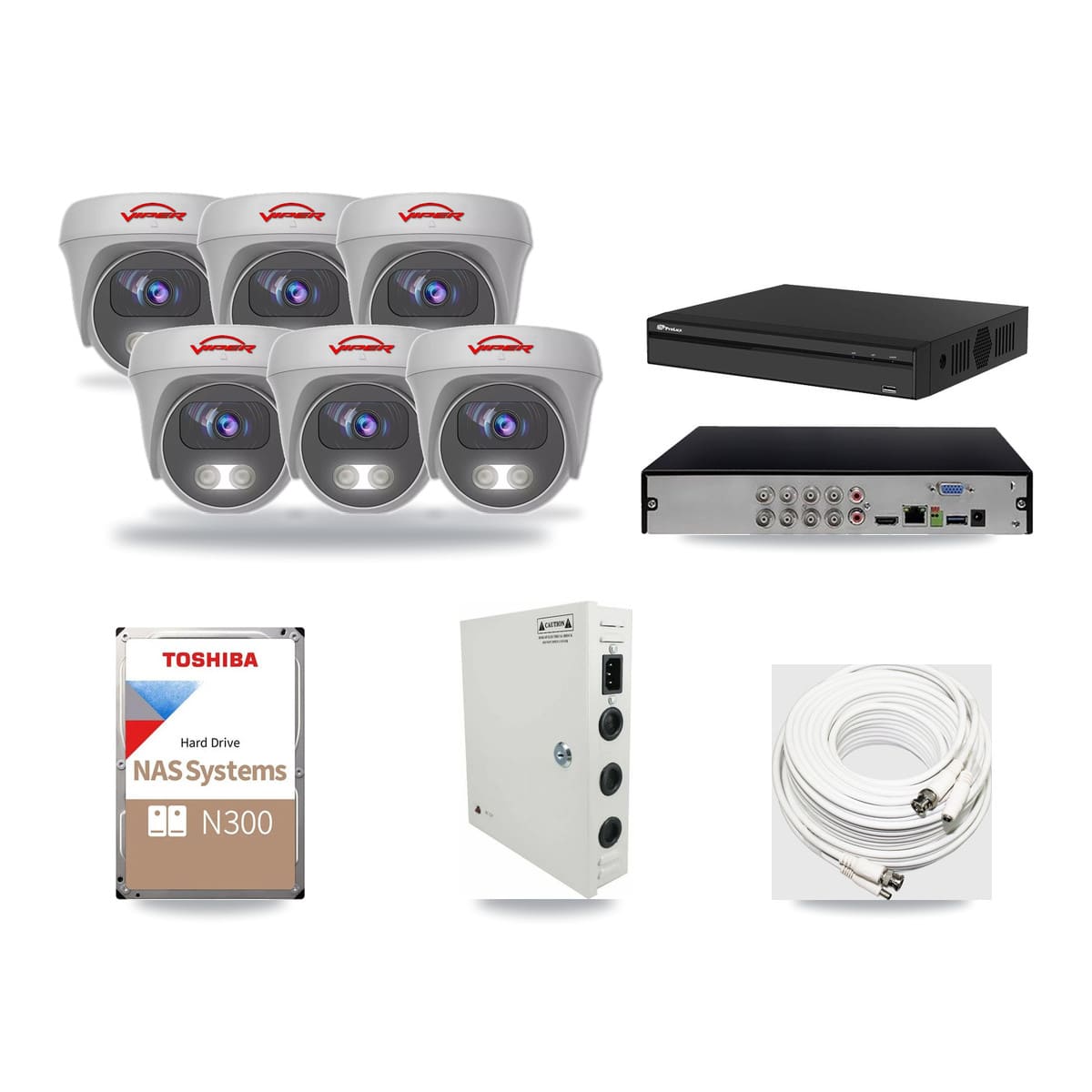 Viper & Prolux 8-Channel 5MP CCTV Kit — 6 Cameras + 18TB Recording - Image 1