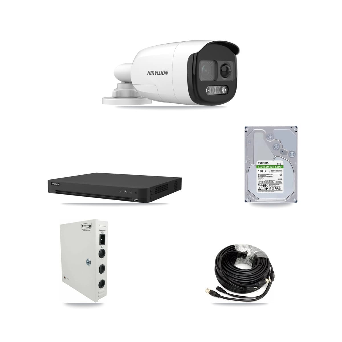 Hikvision 16-Channel 5MP CCTV Kit — 16 DS-2CE12KF3T Bullet Cameras + 2× 10TB Recording