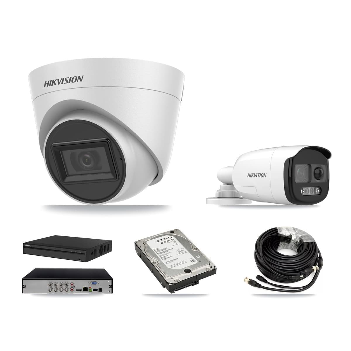 Hikvision & Prolux 8-Channel 5MP CCTV Kit — 1 Bullet + 3 Turret Cameras + 5TB Recording - Image 1