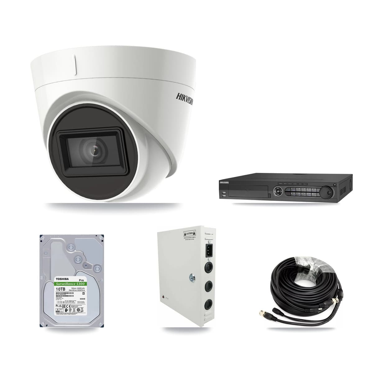 Hikvision 32-Channel 4K CCTV Kit — 31 Turret Cameras + 3× 10TB Recording