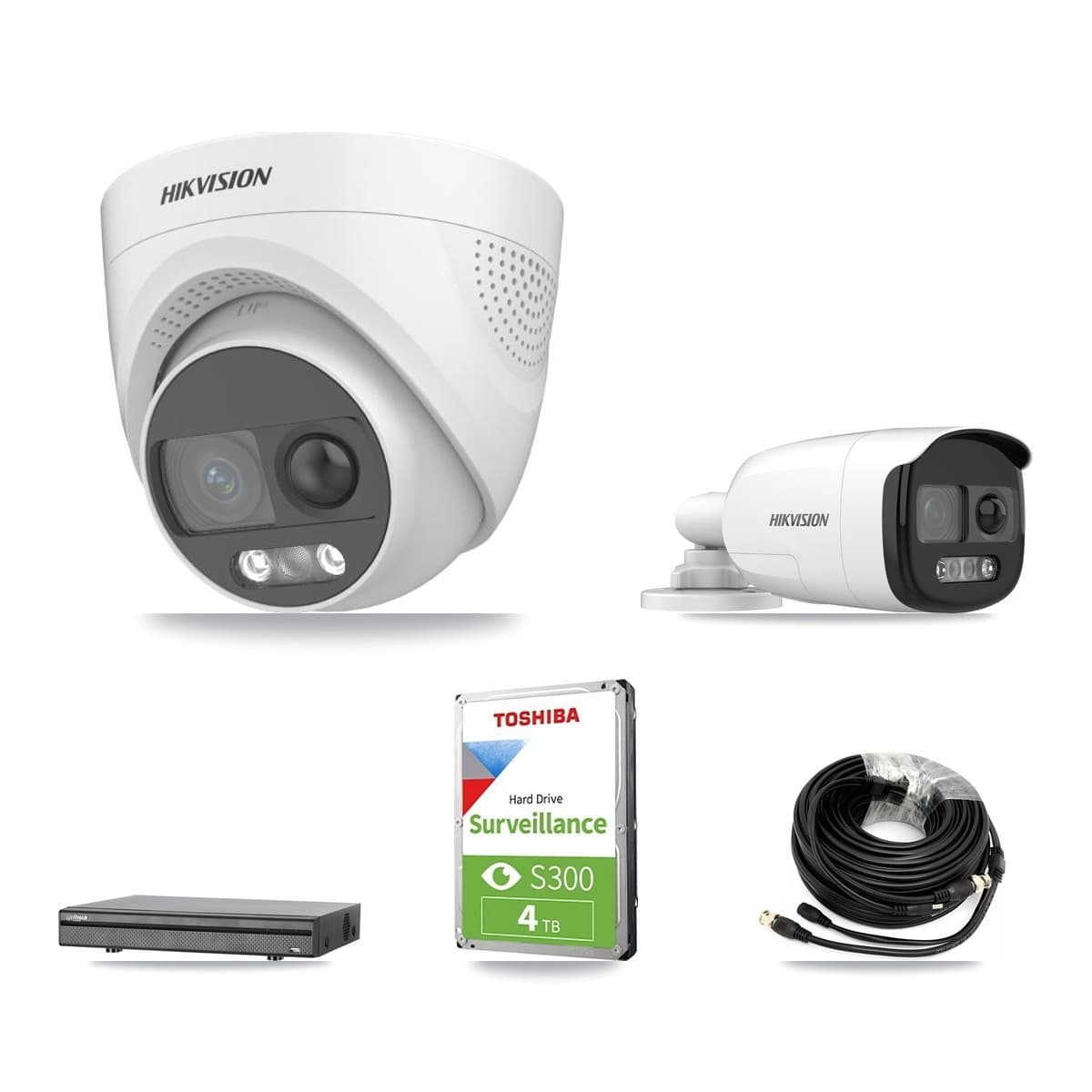 Hikvision & Dahua 8-Channel 5MP CCTV Kit — 1 DS-2CE12KF3T Bullet + 2 DS-2CE72KF3T Turret Cameras + 4TB Recording (DH-XVR5108H Recorder) - Image 1
