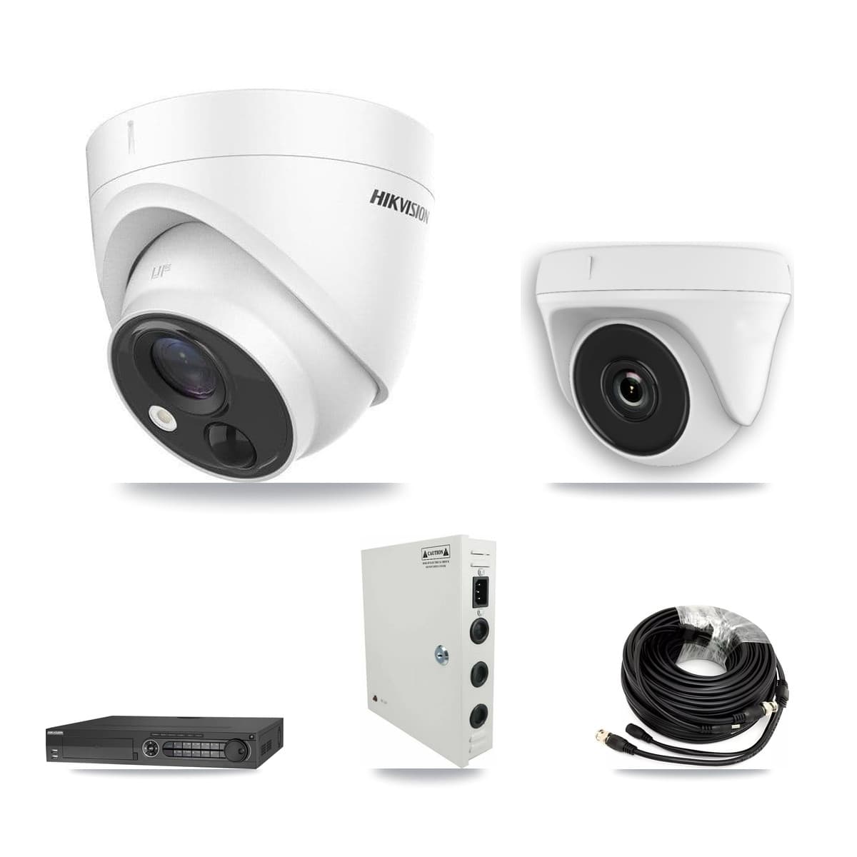Hikvision 32-Channel 2MP – 5MP CCTV Kit — 16 DS-2CE71H0T 5MP Turret + 16 White HDT-2MP-N20W 2MP Dome Cameras + 4× 8TB Recording