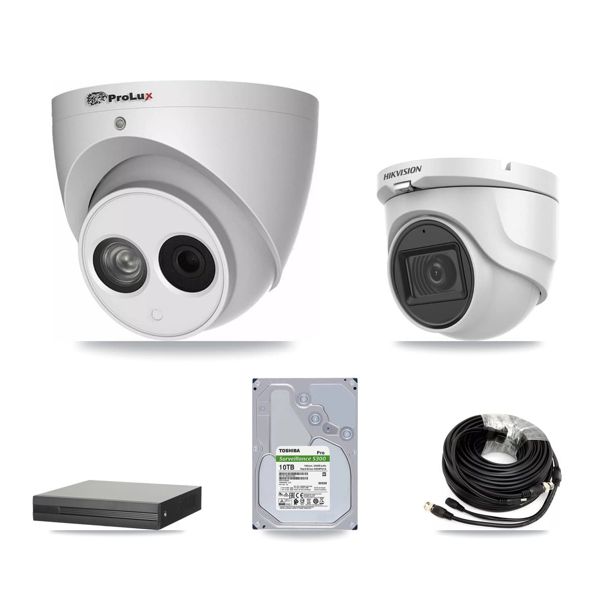 Hikvision & Prolux 8-Channel 4MP – 5MP CCTV Kit — 1 5MP + 6 4MP Turret Cameras + 10TB Recording - Image 1