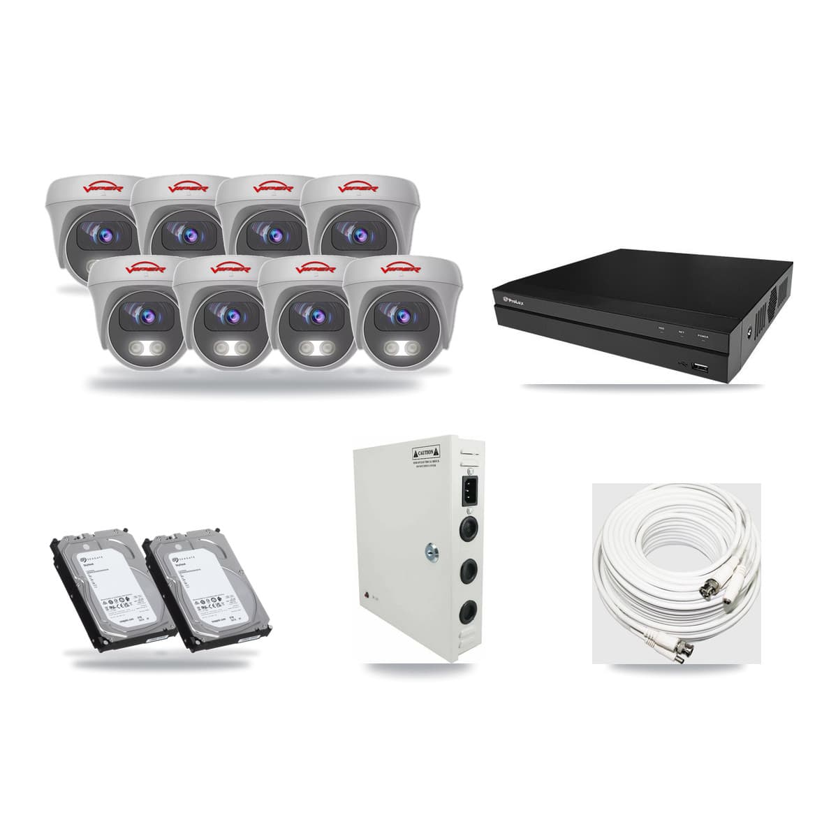 Viper & Prolux 8-Channel 5MP CCTV Kit — 8 Cameras + 2× 6TB Recording - Image 1