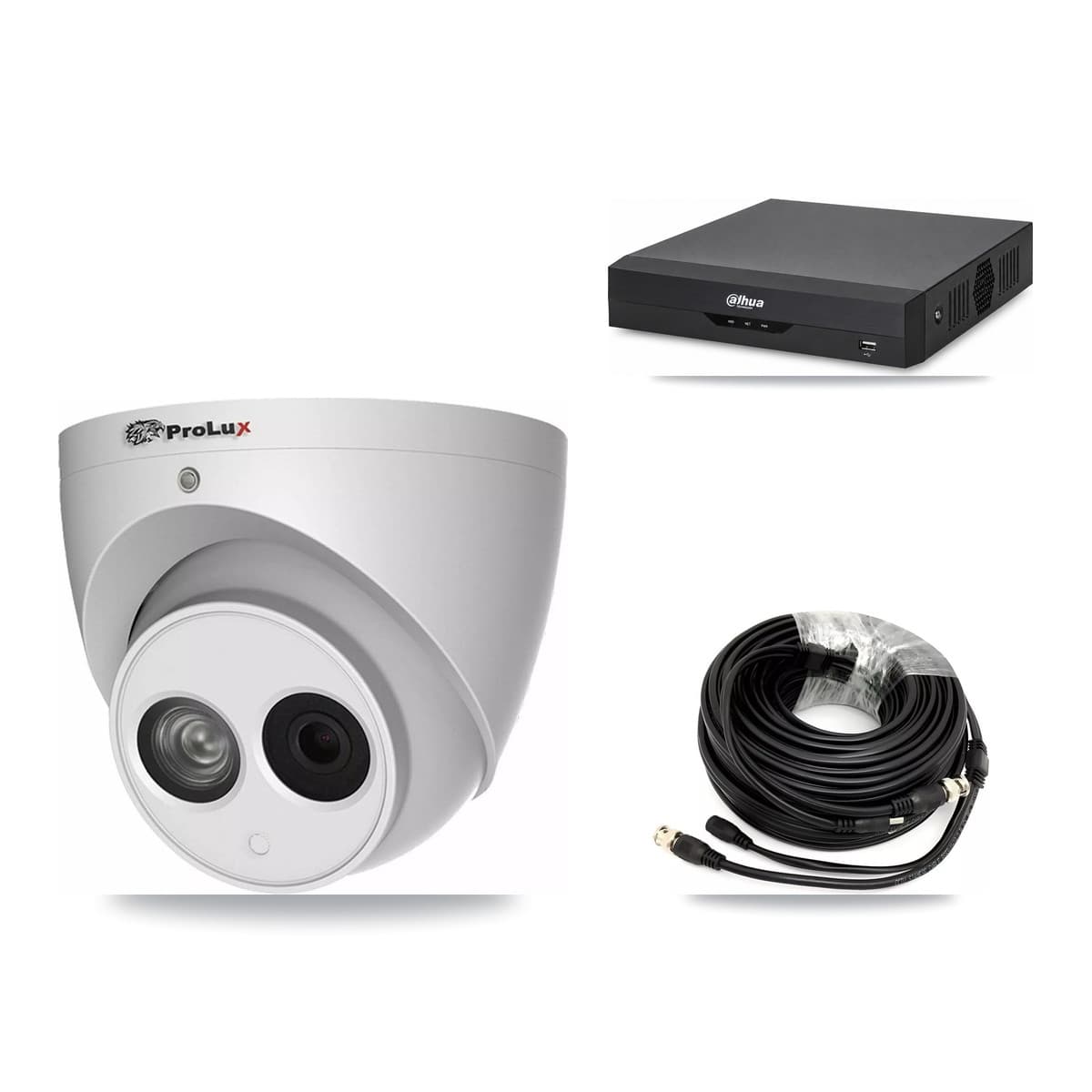 Prolux & Dahua 4-Channel 4MP CCTV Kit — 2 Turret Cameras + 3TB Recording - Image 1