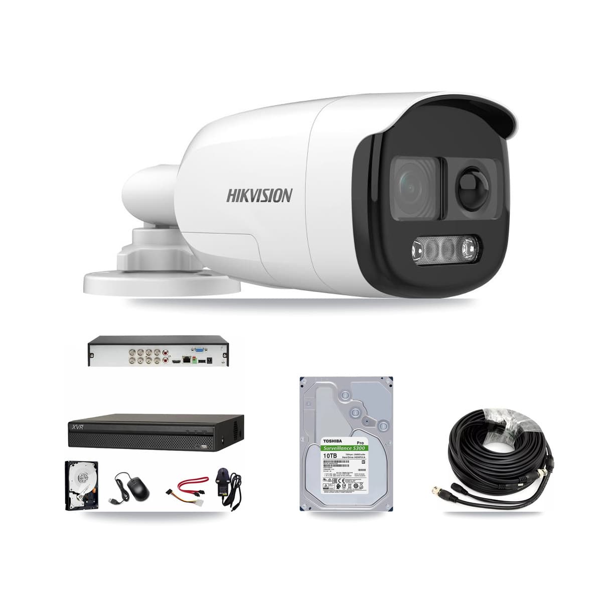 Hikvision & Dahua 8-Channel 5MP CCTV Kit — 8 DS-2CE12KF3T Bullet Cameras + 10TB Recording (XVR-3108AD Recorder) - Image 1