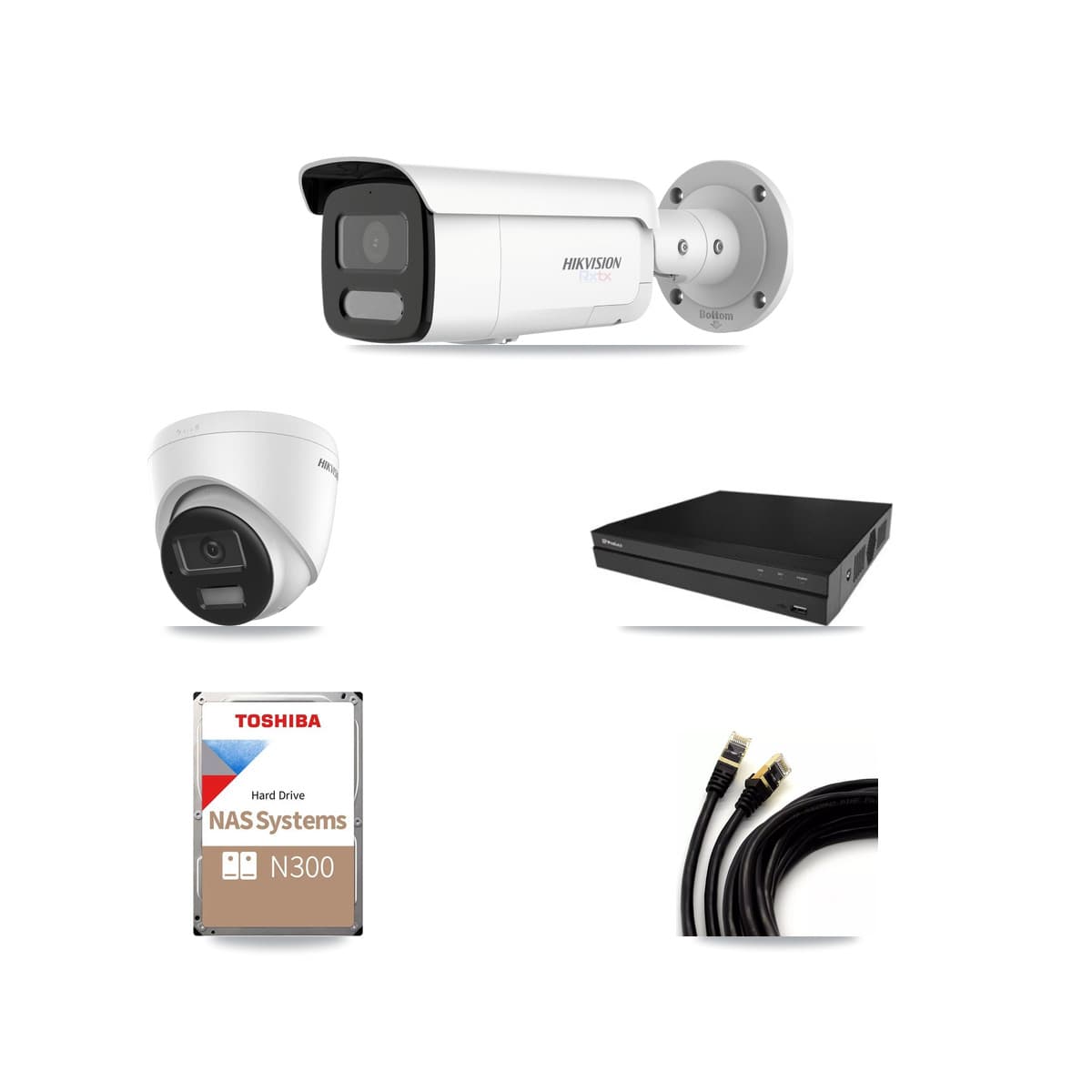 Hikvision & Prolux 16-Channel 4K CCTV Kit — 2 Turret + 5 Bullet Cameras + 18TB Recording