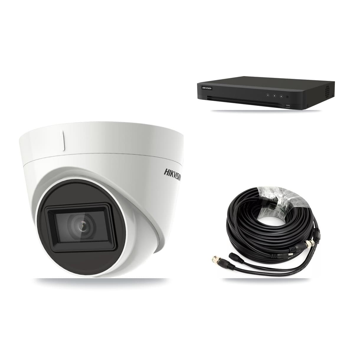 Hikvision 8-Channel 4K CCTV Kit — 1 DS-2CE78U1T-IT3F Turret Camera + 3TB Recording (IDS-7208HUHI-M1/XT Recorder)