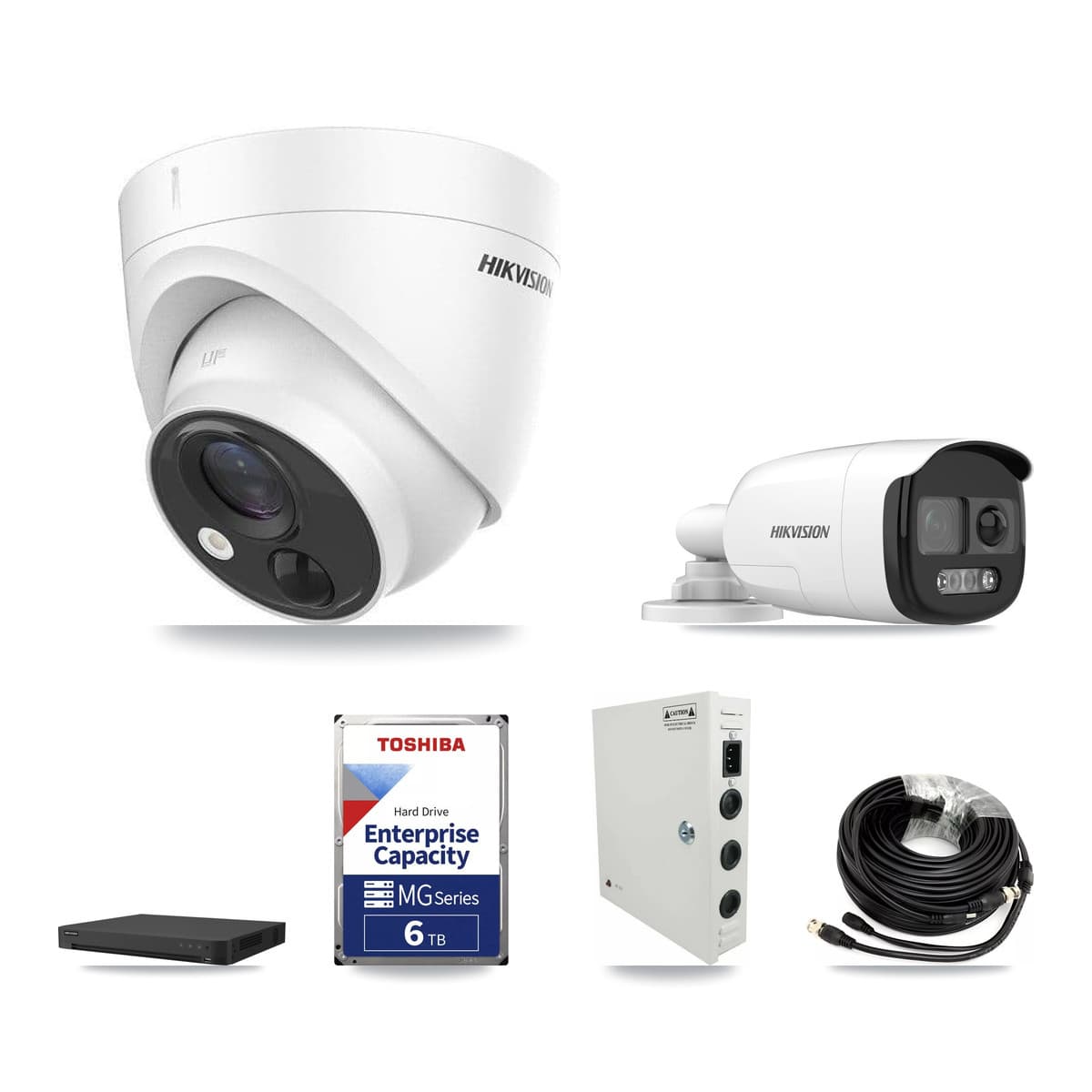 Hikvision 32-Channel 5MP CCTV Kit — 5 DS-2CE12KF3T Bullet + 12 DS-2CE71H0T Turret Cameras + 6TB Recording