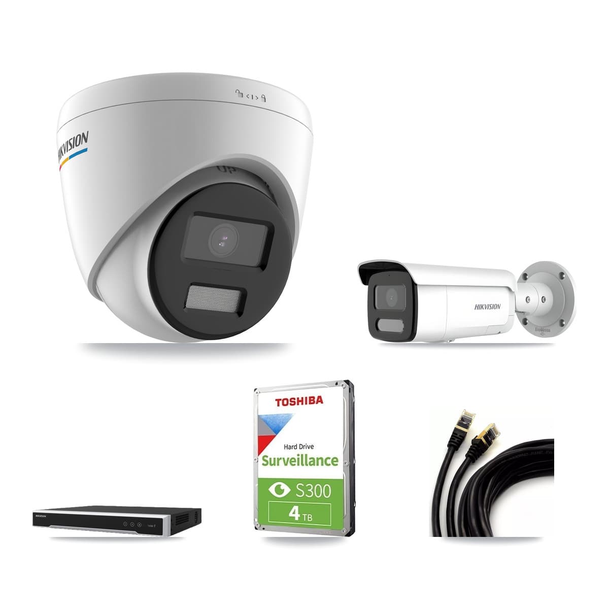 Hikvision 16-Channel 2MP – 4MP CCTV Kit — 2 2MP Turret + 2 4MP Bullet Cameras + 4TB Recording - Image 1