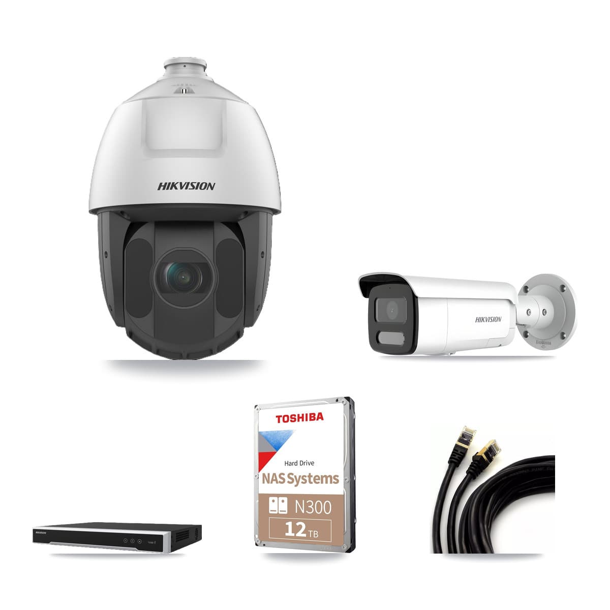 Hikvision 16-Channel 2MP – 4MP CCTV Kit — 1 4MP Bullet + 15 2MP PTZ Cameras + 12TB Recording - Image 1