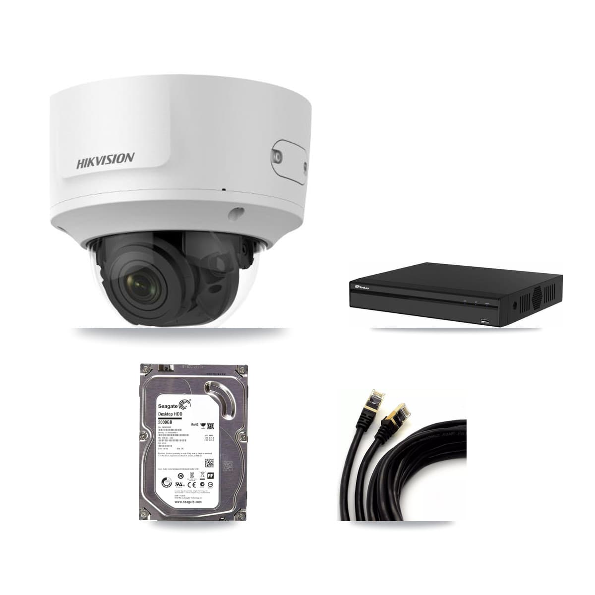 Hikvision & Prolux 4-Channel 2MP CCTV Kit — 2 Dome Cameras + 2TB Recording