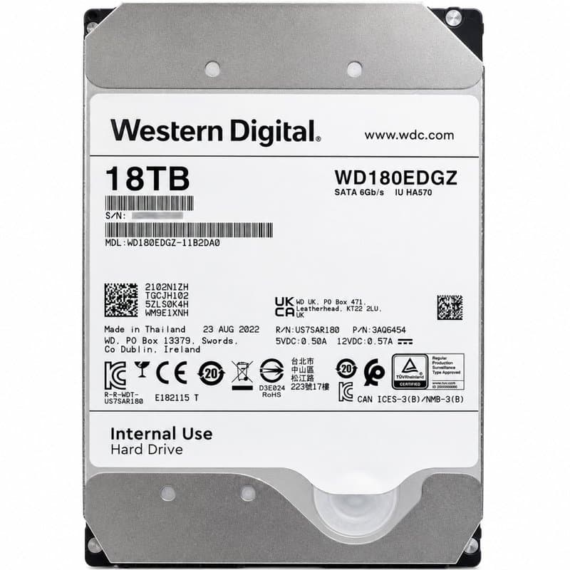 Western Digital WD180EMFZ 18TB 3.5" SATA Internal HDD 5400RPM