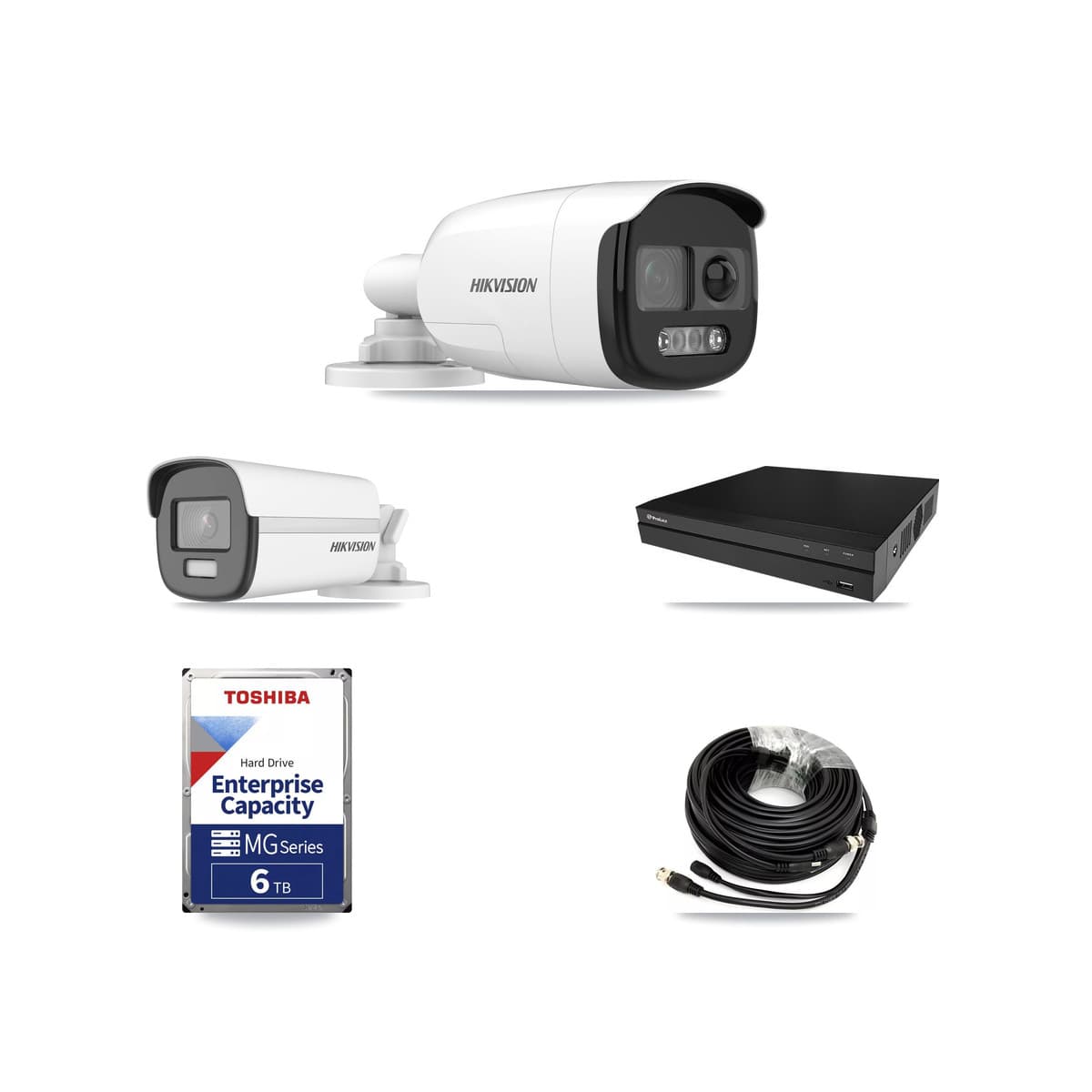 Hikvision & Prolux 8-Channel 5MP – 4K CCTV Kit — 7 5MP + 1 4K Bullet Cameras + 2× 6TB Recording
