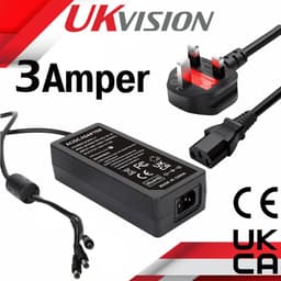 12V 3A CCTV Power Supply Adapter 4 Way Splitter UK Plug