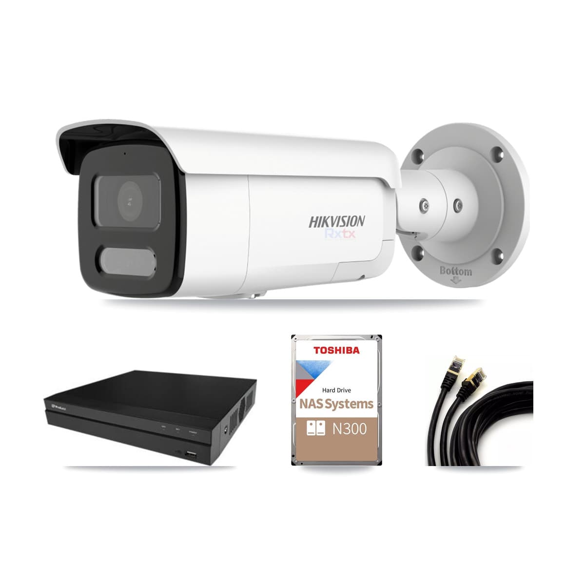 Hikvision & Prolux 16-Channel 4K CCTV Kit — 16 White Bullet Cameras + 18TB Recording