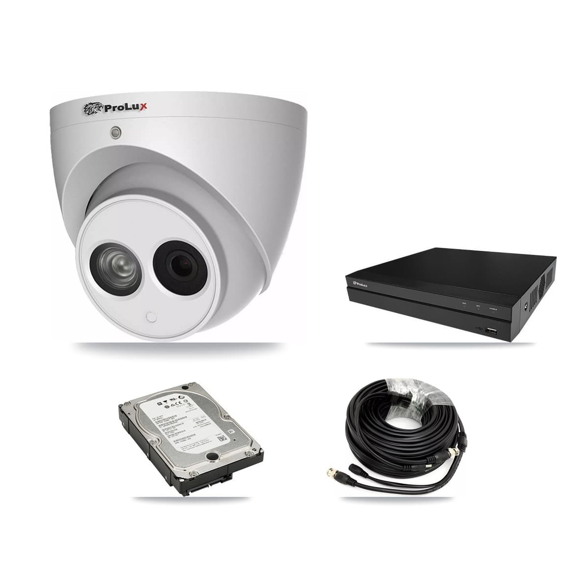 Prolux 8-Channel 4MP CCTV Kit — 4 Turret Cameras + 5TB Recording (PXD-5208AN Recorder) - Image 1