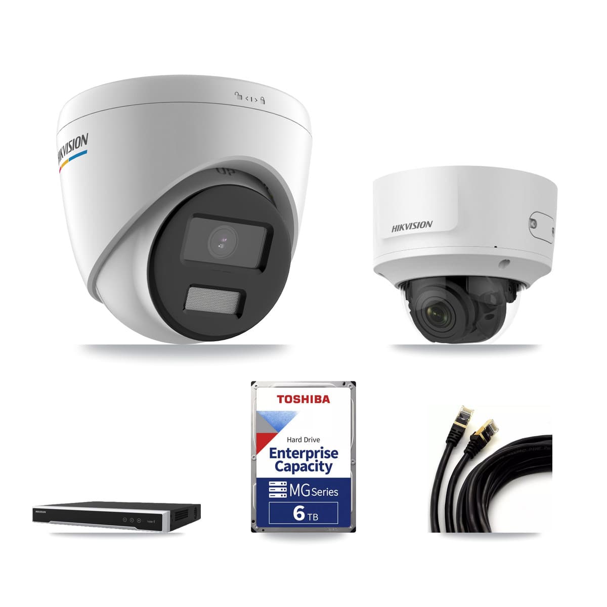 Hikvision 16-Channel 2MP CCTV Kit — 9 Turret + 1 Dome Cameras + 6TB Recording