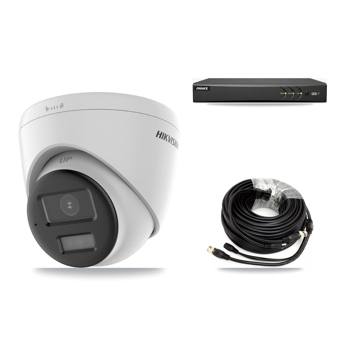Hikvision & ANNKE 4-Channel 4K CCTV Kit — 1 DS-2CE78U0T Turret Camera + 3TB Recording