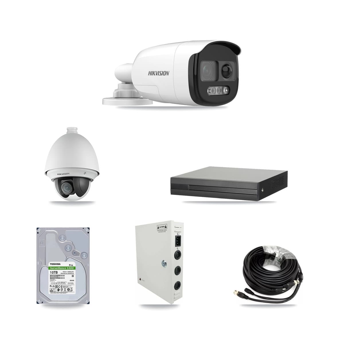Hikvision 16-Channel 2MP – 5MP CCTV Kit — 1 2MP PTZ + 10 5MP Bullet Cameras + 10TB Recording - Image 1