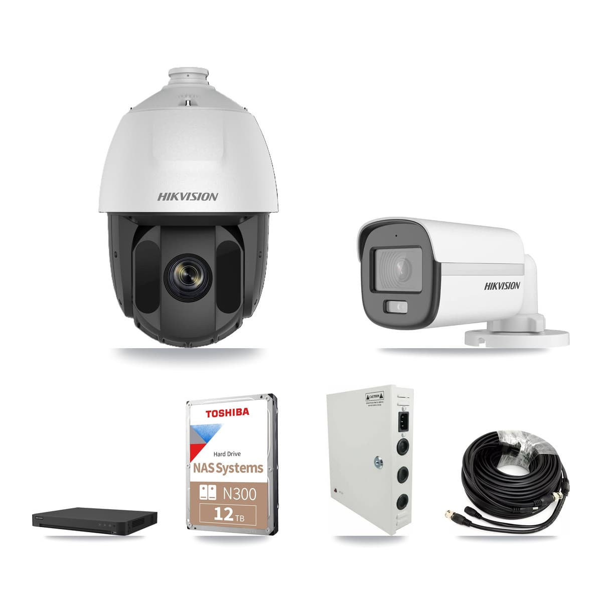 Hikvision 32-Channel 2MP – 5MP CCTV Kit — 18 DS-2AE5225TI 2MP PTZ + 9 DS-2CE12KF0T 5MP Bullet Cameras + 2× 12TB Recording - Image 1