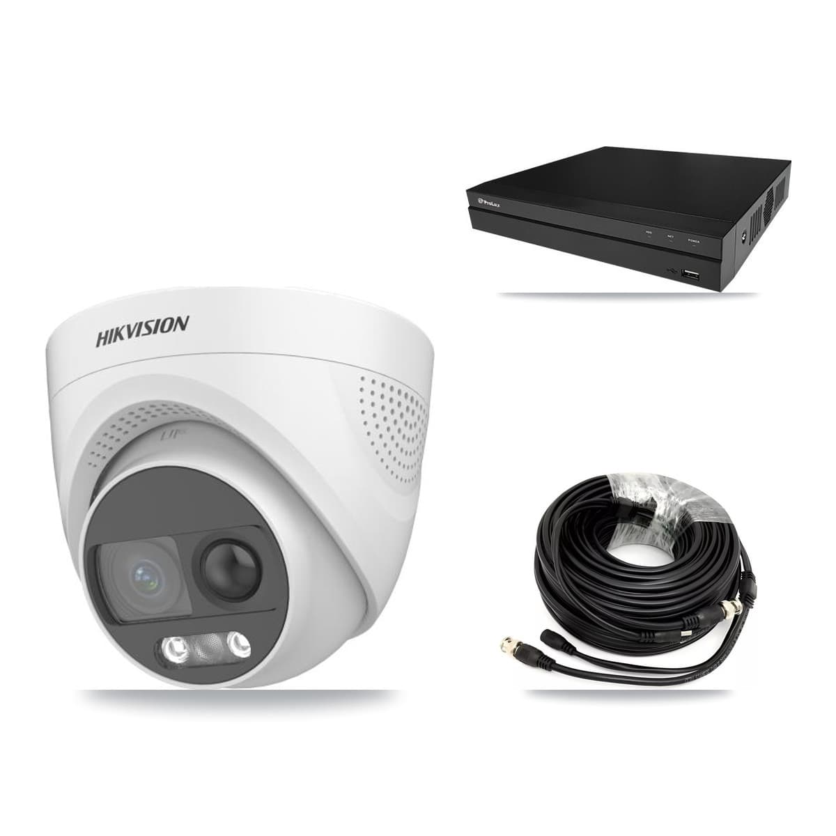 Hikvision & Prolux 8-Channel 5MP CCTV Kit — 4 DS-2CE72KF3T Turret Cameras + 8TB Recording - Image 1