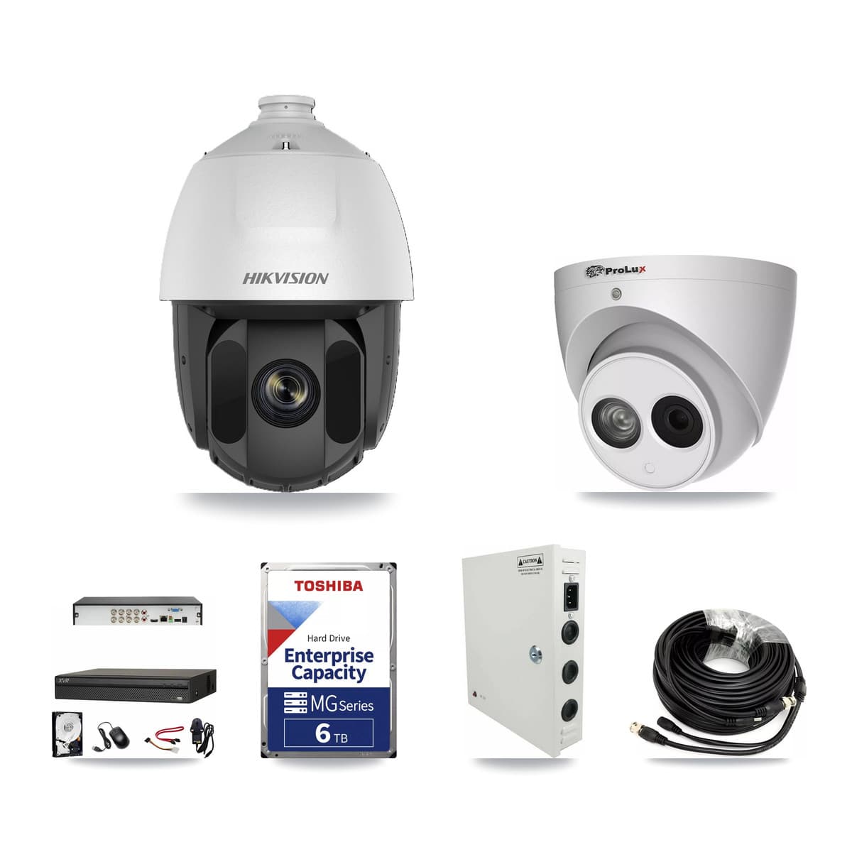 8-Channel 2MP – 4MP CCTV Kit — 5 2MP PTZ + 2 4MP Turret Cameras + 6TB Recording (XVR-3108AD Recorder) - Image 1