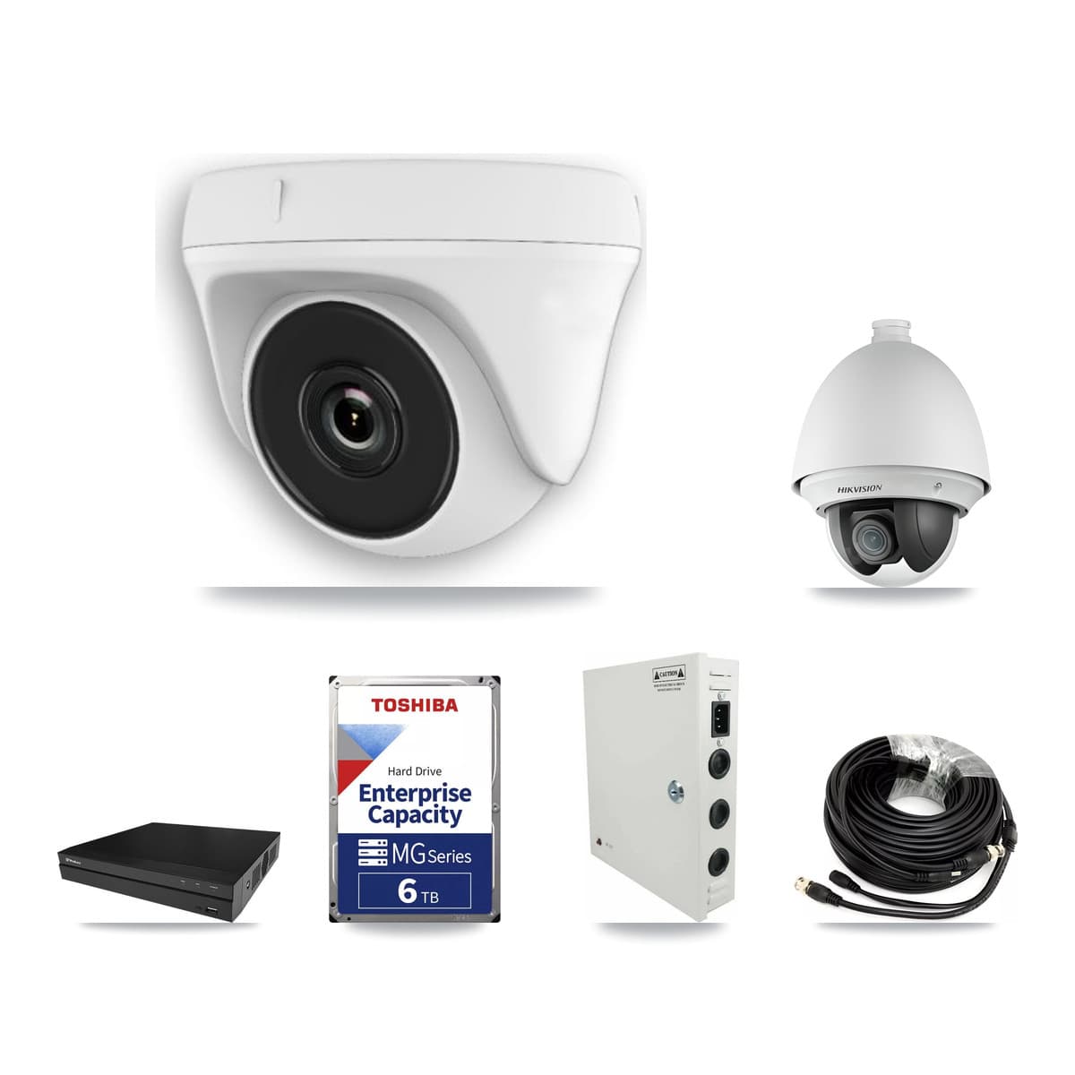 Hikvision & Prolux 8-Channel 2MP CCTV Kit — 1 PTZ + 7 Dome Cameras + 2× 6TB Recording - Image 1