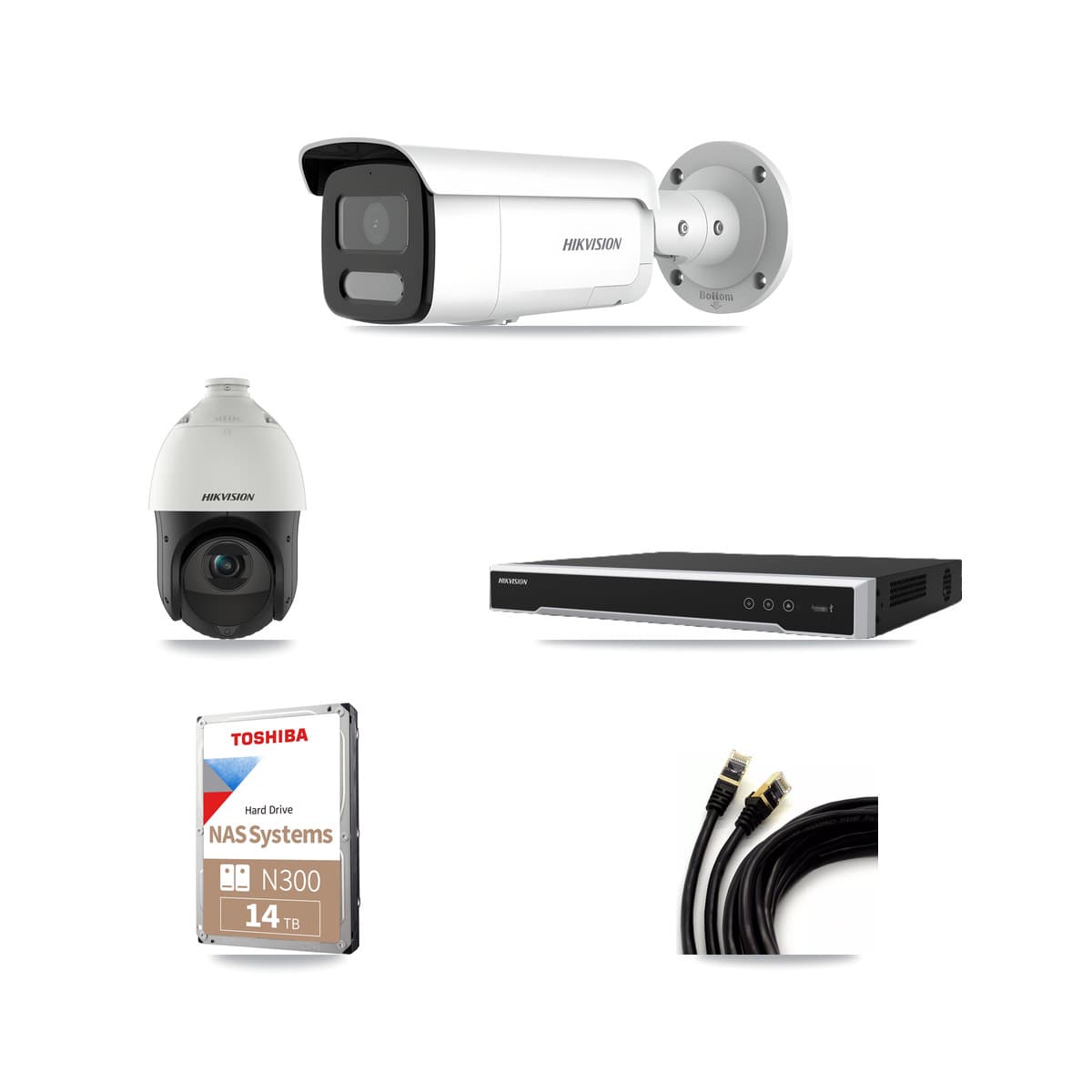 Hikvision 16-Channel 4MP CCTV Kit — 11 Bullet + 1 PTZ Cameras + 14TB Recording